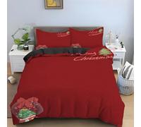 Générique Housse de Couette 220x240 Boule De Verre Parure de Lit NoëL Ensemble de Literie 3 Pièces - Housse Couette en Microfibre Douce et 2 Taies d'oreiller, avec Fermeture Éclair -KG1943