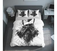 Générique Housse de Couette 220x240 cm Guerrier Viking, Parure de Lit Mythologie Nordique Guerrier, Microfibre Douce, Inclure Deux Taie Oreiller 65x65 cm, Fermeture Éclair PZ&S-27