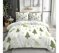 Générique Housse de Couette 220x240 Dinosaure Parure de Lit 220x240 Adulte Microfibre Doux et Confortable Housse Couette Arbres avec 2 Taie Oreillers 65x65 QH347