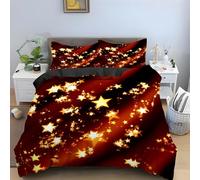 Générique Housse de Couette 220x240 éToile Parure de Lit La Veille De NoëL Ensemble de Literie 3 Pièces - Housse Couette en Microfibre Douce et 2 Taies d'oreiller, avec Fermeture Éclair -KG2585