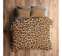 Générique Housse de Couette 220x240 Léopard - Parure de Lit Guépard 2 Personne Decoration Chambre, 2 Taie d'oreiller 65x65, Zippée, Reversible, Microfibre SD-1230