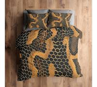 Générique Housse de Couette 220x240 Peau de Serpent - Parure de Lit Serpent 2 Personne Decoration Chambre, 2 Taie d'oreiller 65x65, Zippée, Reversible, Microfibre SD-1233