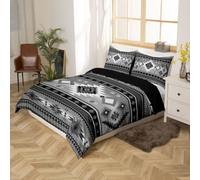 Générique Housse de Couette 220x240 Style Sud-Ouest, Parure de Lit GéOméTrie, Sets de Housses de Couettes 3 Pièces Microfibre avec Fermeture Éclair et 2 Taies d'oreiller 65x65 cm W257