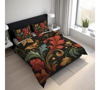 Générique Housse de Couette 220x240 William Morris, Parure de Lit Plantes Botanique Reversible Confortabl Ensemble Literie Microfibre avec Fermeture Éclair 2 Taie Oreiller L-31