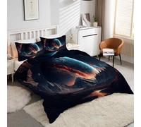 Générique Housse de Couette 240 x 260 Ciel éToiléUnivers Ensemble de Literie 3 Pièces - Housse Couette en Microfibre Douce et 2 Taies d'oreiller, avec Fermeture Éclair -kK3306