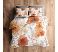 Générique Housse de Couette 240 x 260 Fleurie, Parure de Lit 2 Personnes Reversible Floral Aquarelle, Decoration Chambre, 2 Taies d'oreiller 65x65, Microfibre Doux, Zippée -h347