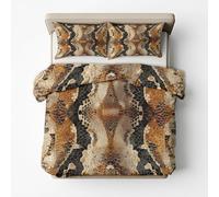 Générique Housse de Couette 240 x 260 Peau de Serpent 2 Personnes, Parure de Lit Reversible Imprimé Imprimé Serpent, Microfibre, 2 Taies d'oreiller 65x65, avec Fermeture Éclair AD1393