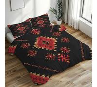 Générique Housse de Couette 240x260 Amérindien, Parure de Lit Sud-Ouest Aztèque Reversible Confortabl Ensemble Literie Microfibre avec Fermeture Éclair 2 Taie Oreiller L-58