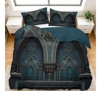 Générique Housse de Couette 240x260 cm Construire Un Château Parure de Lit 2 Personnes Set de Housse de Couette Microfibre Coton avec Fermeture Éclair et 2 Taie d'oreiller 65x65cm