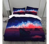 Générique Housse de Couette 240x260 Dessin Animé, Parure de Lit Nuages, Sets de Housses de Couettes 3 Pièces Microfibre avec Fermeture Éclair et 2 Taies d'oreiller 65x65 cmH852