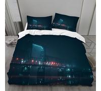 Générique Housse de Couette 240x260 NéOn, Parure de Lit Pont, Sets de Housses de Couettes 3 Pièces Microfibre avec Fermeture Éclair et 2 Taies d'oreiller 65x65 cmH942