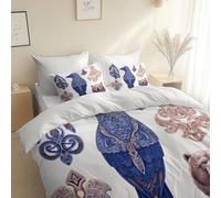 Générique Housse de Couette 3D, Bohême Animaux Corbeaux Ours Adolescent Housse de Couette en Microfibre Blanc, Enfants Parure de Lit 2 Personnes 2 Taies d'oreillers 65 x 65 cm3 pièces 200 x 200 cm