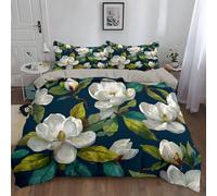 Générique Housse de Couette 90 x 190 cm Bleu Gris Enfant Fille Garçon Animal Parure de Lit 1 Personne en Dessin Animé Cartoon 3D Imprimé Magnolia Végétal De Style Simpleavec Cadeau Fête Anniversaire,