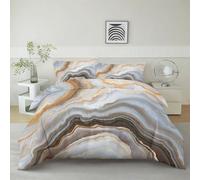 Générique Housse de Couette 90 x 200 cm Marbre Abstrait Parure de Lit en Microfibre Douce, Blanc Cassé Housse Couette avec Fermeture Éclair pour Enfant Ado et Adulte