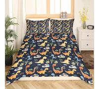 Générique Housse de Couette 90x190 Enfant Dinosaure Parure de Lit 90x190 Enfant Garçon Fille Adulte Dessins Animés Animaux Dinosaure Housse de Couette 1 Personne avec Fermeture éclair