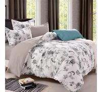 Générique Housse de Couette 90x190 Fleurs Style Encre Parure de Lit 90x190 Enfant Microfibre Doux et Confortable Housse Couette Élégant avec 2 Taie Oreillers 65x65 QD1388