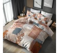 Générique Housse de Couette Abstrait Bohème - 140x200, 1 Taie d'oreiller 65x65, Parure de Lit 1 Personne Imprimé Vintage Géométrique Bohème Decoration Chambre - Zippée - Microfibre UM-77