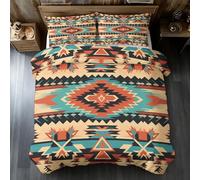 Générique Housse de Couette Amérindien 2 Personnes, Parure de Lit 220x240 Navajo Sud-Ouest Aztèque, Microfibre Douce, 2 Taies d'oreiller 65x65, Fermeture Éclair, Decoration Chambre BhT11