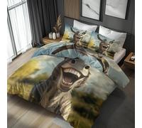 Générique Housse de Couette Âne 140x200 pour 1 Personne - Parure de Lit Imprimée Animal Humoristique, 1 Taie d'oreiller 65x65, Linge de Lit Microfibre Douce avec Fermeture Éclair N&-2625