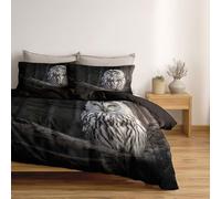 Générique Housse de Couette Animaux Sagesse Hibou 90 x 190 cm Marron Chocolat, Réversible Parure de Lit Adulte Enfant 1 Personne, Linge de Lit avec Fermeture éclair vec Taie d'oreiller 65x65 cm