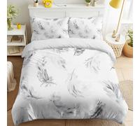 Générique Housse de Couette Blanc Ivoire - 140 x 190 cm - 1 Taie d'oreiller - Moderne Vol Plumes Onirique Réversible Parure de lit Facile d'entretien Lavable Literie