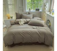 Générique Housse De Couette Coton Doux Linge De Lit pour 1~2 Personne Lits Housses De ÉDredon DéCorative Housse De Duvet LéGèRe Et Respirable, Fermeture éClair, Lavable(120x150cm,Coffee)