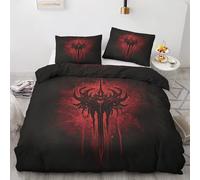 Générique Housse de Couette Démon 160x200, Parure de Lit 2 Personnes Motif Fantasy Sombre, 2 Taies d'oreiller 65x65 cm, Linge de Lit Reversible avec Fermeture Éclair, Microfibre Douce ZJY3578