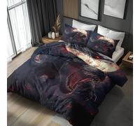Générique Housse de Couette Dinosaure 220x240, Parure de Lit Jurassic T-Rex, Réversible, Linge de Lit 2 Personnes + 2 Taies d’Oreiller 65x65 cm LSZFQ1735