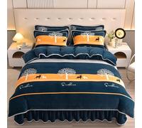 Générique Housse De Couette Douce Et Peluche Housse De Duvet DéCorative 1~2 Personne Lits Housse De ÉDredon Respirable, Fermeture éClair, pour Automne Hiver, Motif À Imprimé(220x240cm,C)