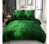 Générique Housse de Couette Douce Texture Rétro Et De BRIC À BRAC Parure de Lit 3 Pièces avec Fermeture Éclair, Microfibre Respirante, Anti-Acariens - Linge de Lit Moderne, Vert Foncé, 220 x 240 cm