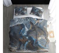 Générique Housse de Couette Dragon Volant 2 Personnes, Parure de Lit 220x240 Dragon Animaux Fantastiques, Microfibre Douce, 2 Taies d'oreiller 65x65, Fermeture Éclair, Decoration Chambre BhT3