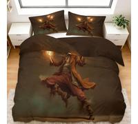 Générique Housse de Couette Enfant 220x240 cm Crâne De Flamme Parure de Lit 3D Imprimée Polyester Coton Housse Couette 1/2 Personne avec 2 Taie d'oreiller 65x65 cm