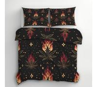 Générique Housse de Couette Feuille de Cannabis 240 x 260, Parure de Lit Motif Feuilles de Marijuana 2 Personnes - Decoration - 2 Taies d'oreiller 65x65, Fermeture Éclair, Microfibre - PKA16663