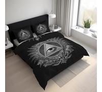 Générique Housse de Couette Œil Qui Voit Tout, Parure de Lit 160x200 cm Mauvais Œil Mystérieux, Doux Microfibre, Fermeture Éclair Comprend Deux Taies d'oreiller 65x65 cm PZ&S-28