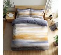 Générique Housse de Couette Imprimé Horizontal Moiré Rayures Parure de Lit 240 x 260 cm, Parure Housse de Couette Élégance Simple - pour Enfants Adolescents et Adultes AVCE Taie d'oreiller