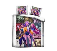 Générique Housse De Couette K-Pop Demon Hun Ter Parure De Lit K-Pop De-Mon Hun Ter Microfibre Anime Parure De Lit, avec 2 Taies d'oreiller Parure De Couette pour Enfant Fille (200X200/65X65cm)