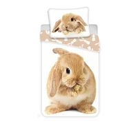 Générique Housse de Couette Lapin Marron 100% Coton