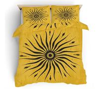 Générique Housse de Couette Soleil Abstrait avec 2 Taies d’Oreiller, Mandala Boho Tribal Parure de Lit en Microfibre Respirante avec Fermeture Éclair, Ensemble 3 Pièces 240x220, Toutes Saisons f8Y2