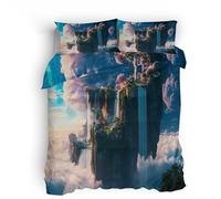 Générique Housse de Couette Une Personne 160x200cm Monde Suspendu Boite Parure de lit Drap réversible en Tissu Microfibre, Impression Double Face, Doux et utilisable Toute l’année ES10-16-880