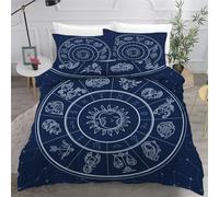 Générique Housse de Couette200x200 3D Imprimé Douze Constellations Parure de lit Douce Microfibre Style Gothique Ensemble de 2 Taie d'oreiller 50x75 Literie et avec Fermeture Éclair27c13