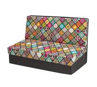 Générique Housse de Coussin de Siège de Caravane Ensemble Extensible antidérapant Banquette de canapé pour Camping-Car 1 Housses de Dossier + 1 Housses de Banquette (Geometric 2)