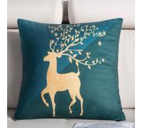 Générique Housse de Coussin Lot de 4 LinAnimaux Verts Dorés 60x60 CM