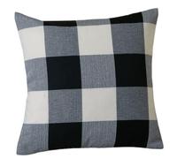 Générique Housse de Coussin Lot de 4 LinGrille Noire Blanche 65x65 CM