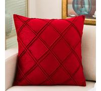 Générique Housse de Coussin Lot de 4 LinGrille Rouge 40x40 CM