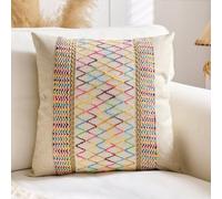 Générique Housse de Coussin Lot de 4 LinJaune Bleu Rose 60x60 CM Bohème