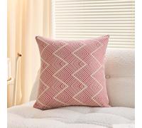 Générique Housse de Coussin Lot de 4 LinLigne Ondulée Rose 60x60 CM Bohème