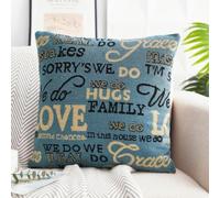 Générique Housse de Coussin Lot de 4 LinNoir Jaune Bleu 40x40 CM