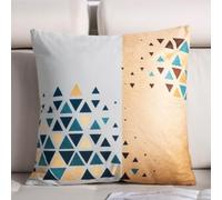 Générique Housse de Coussin Lot de 4 LinTriangle Bleu Jaune 60x60 CM