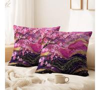 Générique Housse de Coussin Luxueux, Esthétique, Noble 65 x 65 CM Fleur de Cerisier Rose, Vagues Doux Décoratif Taie d'oreiller pour Décorations Festives, Chambre, Chaise