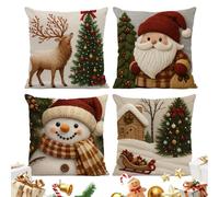 Générique Housse de Coussins de Noël | Taie Déhoussable en Lin - Housses de Coussin Automne Renne,pour Canapé, Salon, Appartement, Chambre Enfant, Fêtes